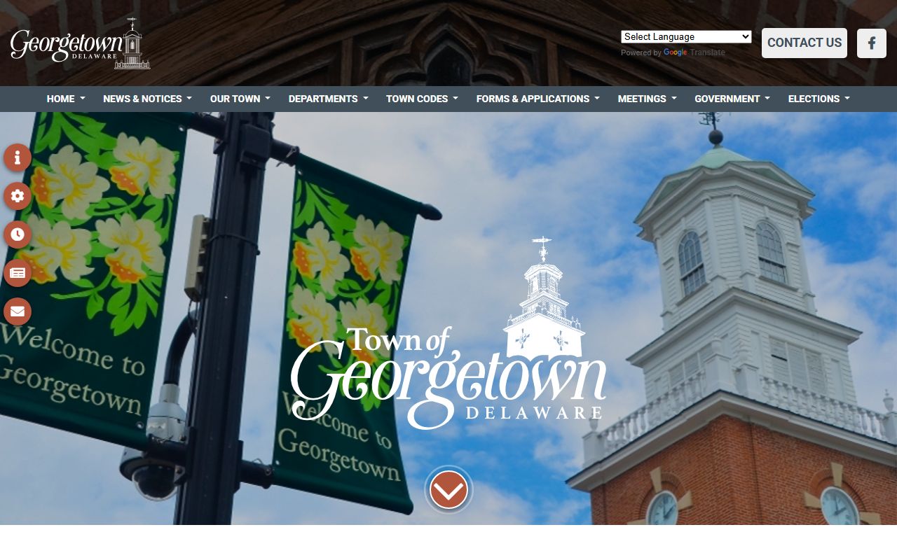 Georgetown Police Department page for Sussex County bench warrants